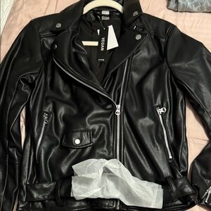Divided Black Vegan Leather Jacket